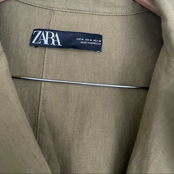 Zara OVERSIZED BUTTONED TRENCH COAT in Oil color size M - Picture 8 of 14